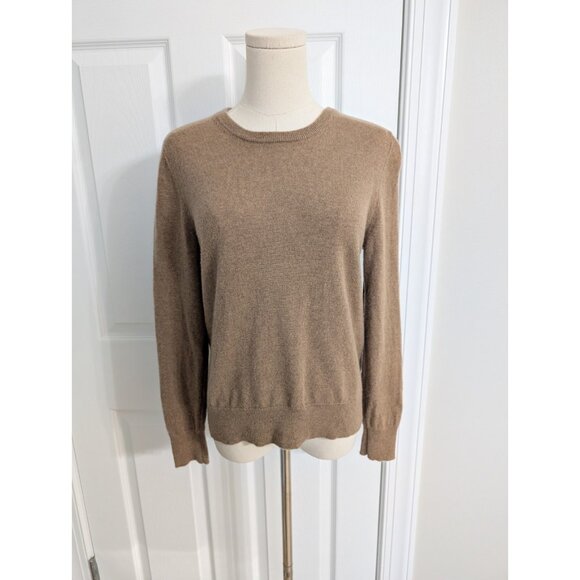Quince Mongolian Cashmere Crew Neck Sweater Medium Teak Beige - Picture 1 of 11